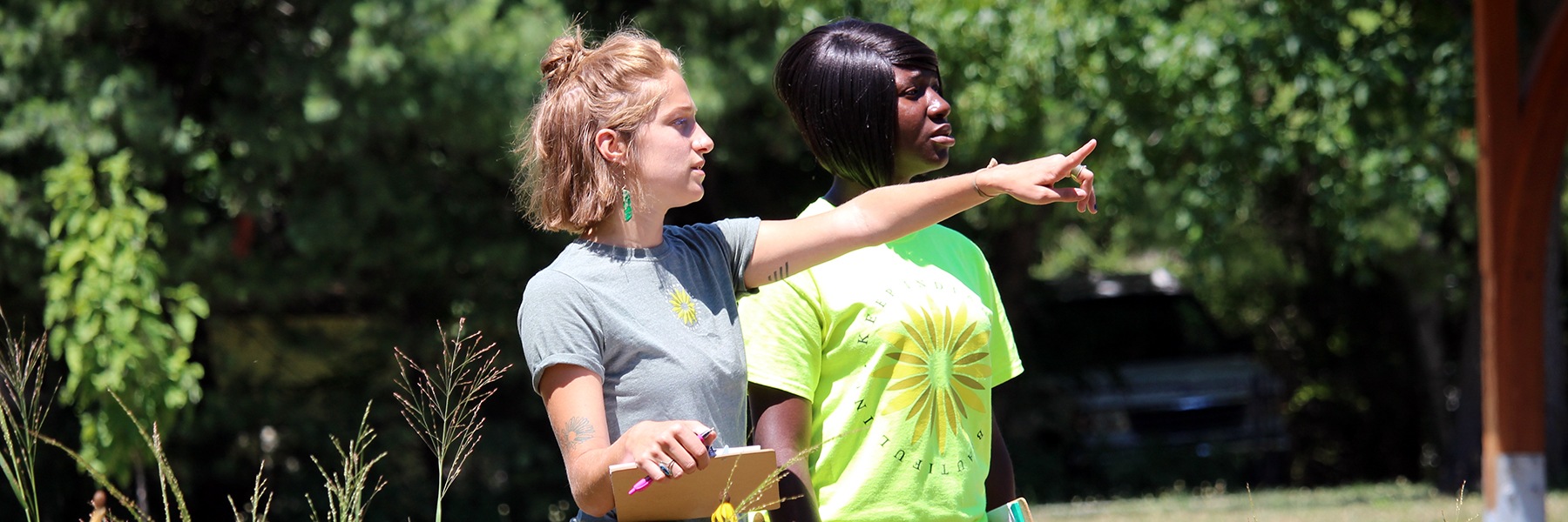 Gifty Adusei and Kelly DeRolf from Keep Indianapolis Beautiful.