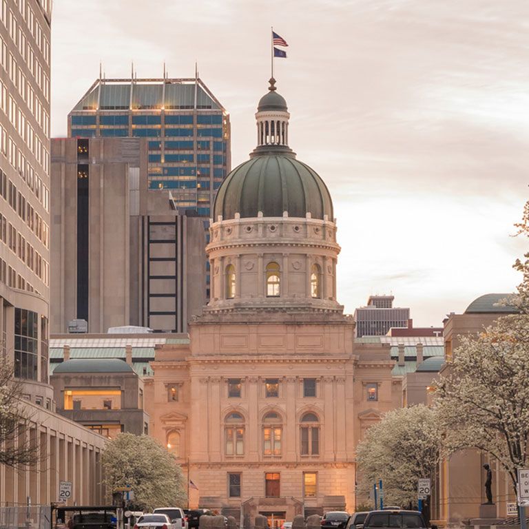 The Indiana Statehouse dome