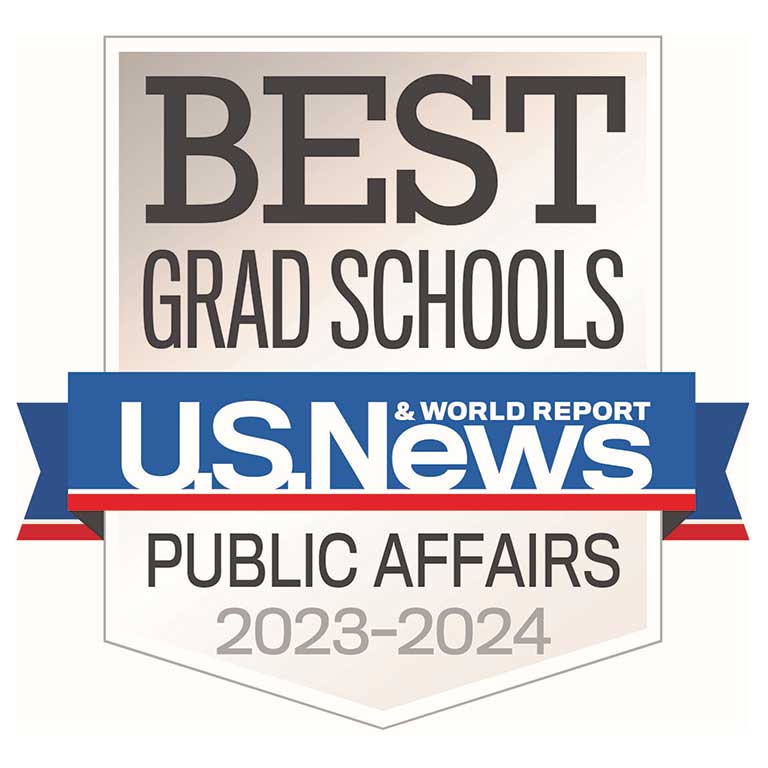 Best Public Affairs school badge from U.S. News and World Report.